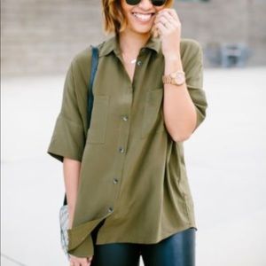 Madewell silk courier shirt